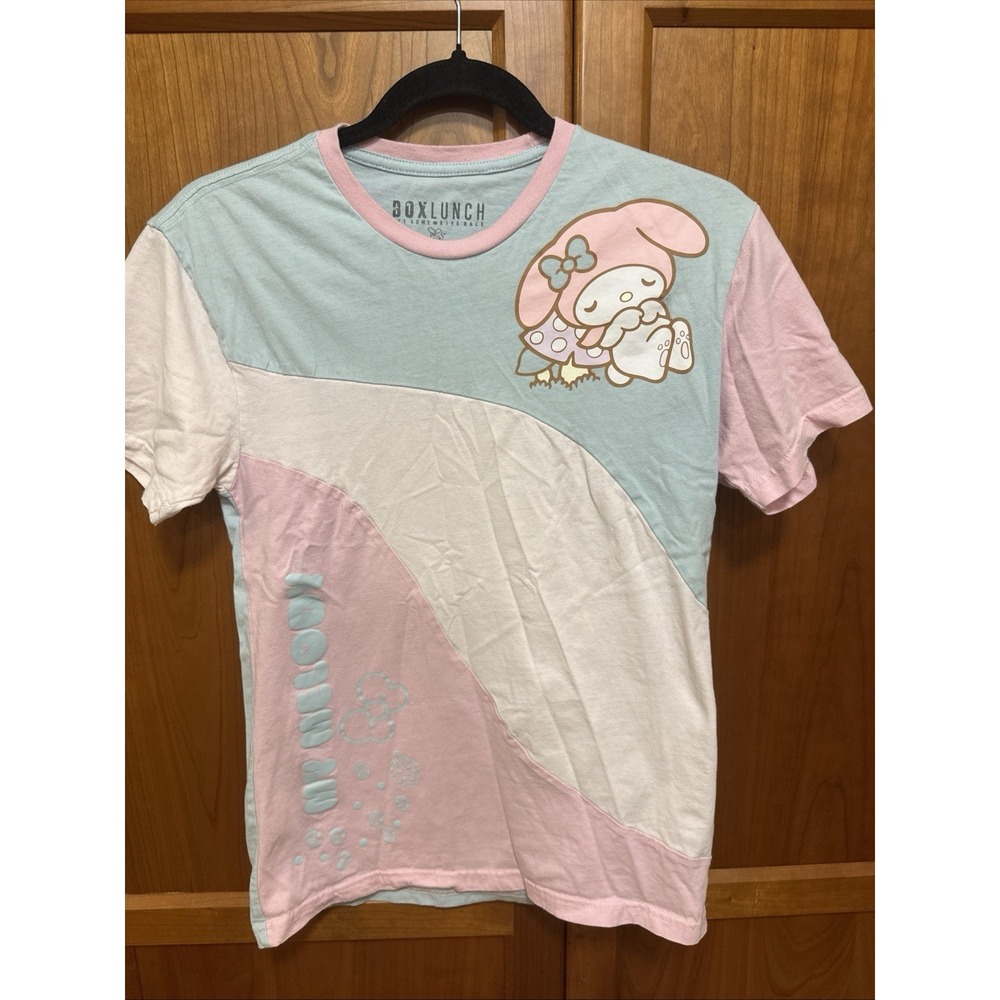 Sanrio My Melody Color Block Wavy Panel Women's T-shirt.,BoxLunch, XS, Cotton
